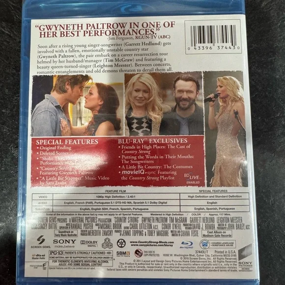 Country Strong Blu-ray Movie UNOPENED - Picture 2 of 3
